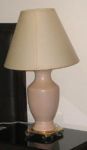 CERAMIC TABLE LAMP<br /> COLOR WHITE BASE<b /> COLOR BEIGE SHADE